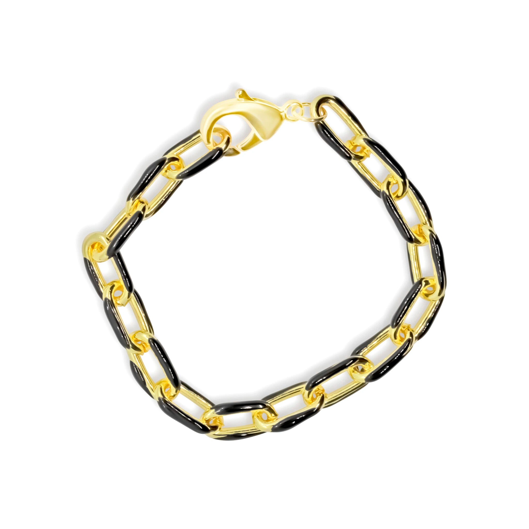 The Baxter Paperclip Enamel Chain Collection Bracelet B349
