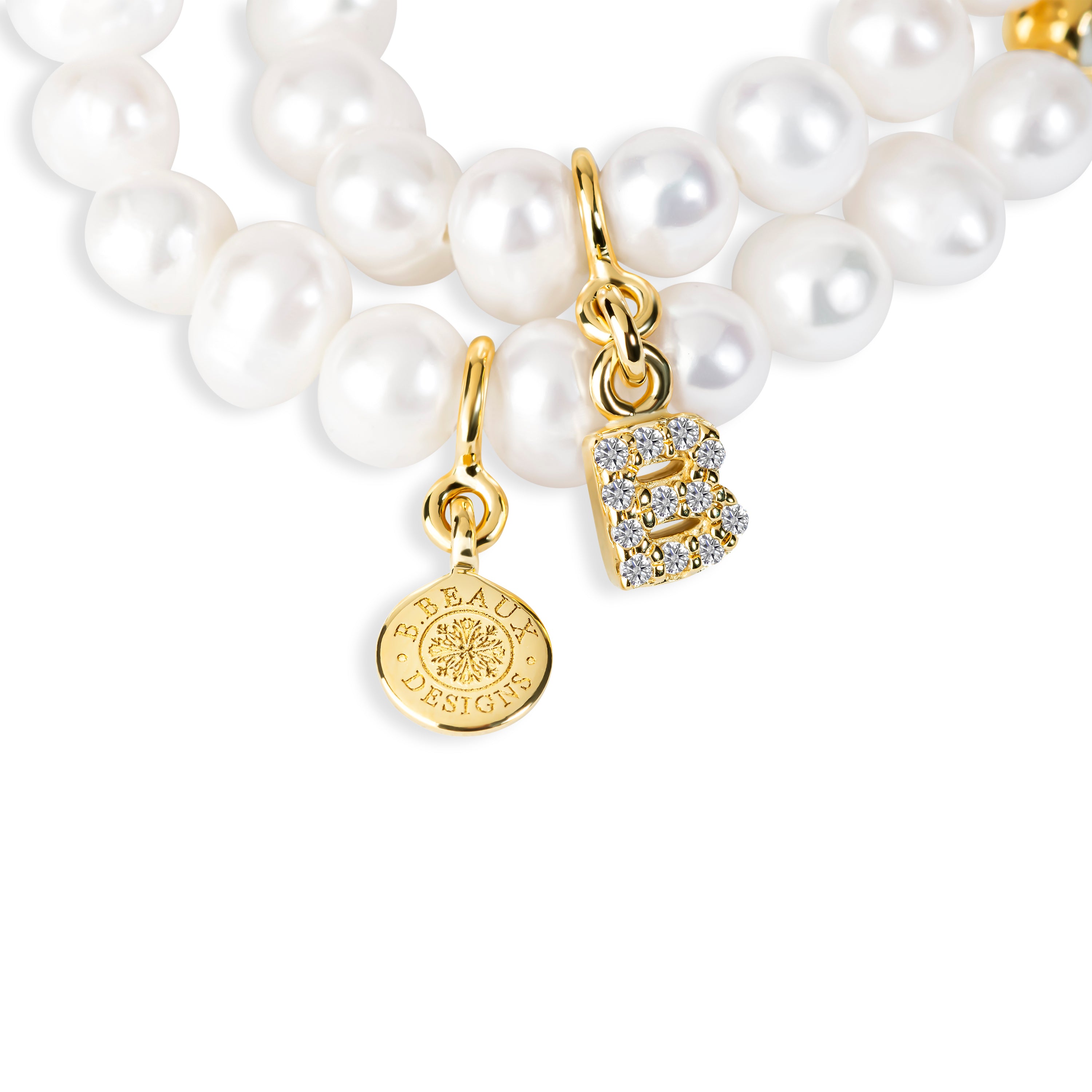 Karolina Gold Filled Bead Monogram Bracelet B382