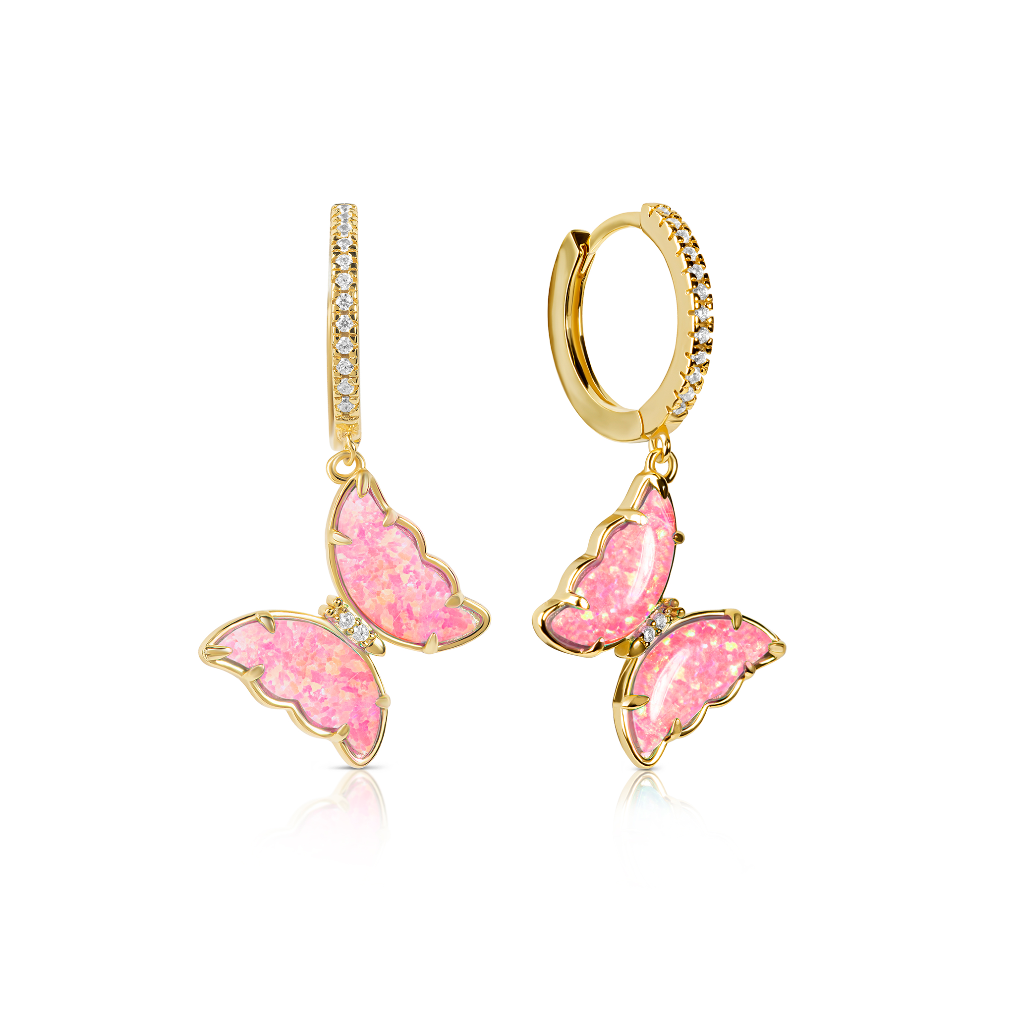Isabella Opal Butterfly Drop Earrings E303