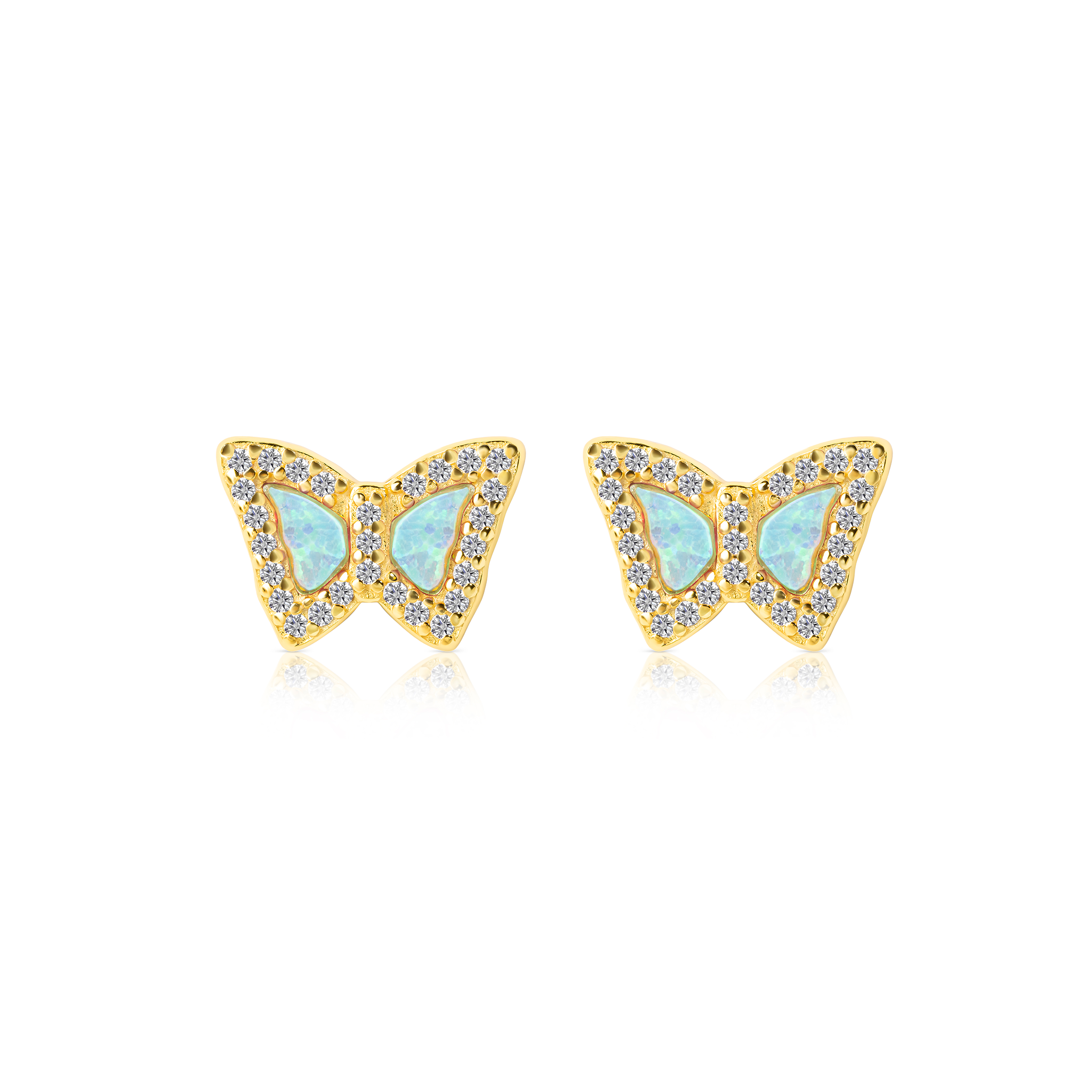 Isabella Stud Opal Butterfly Earrings E358