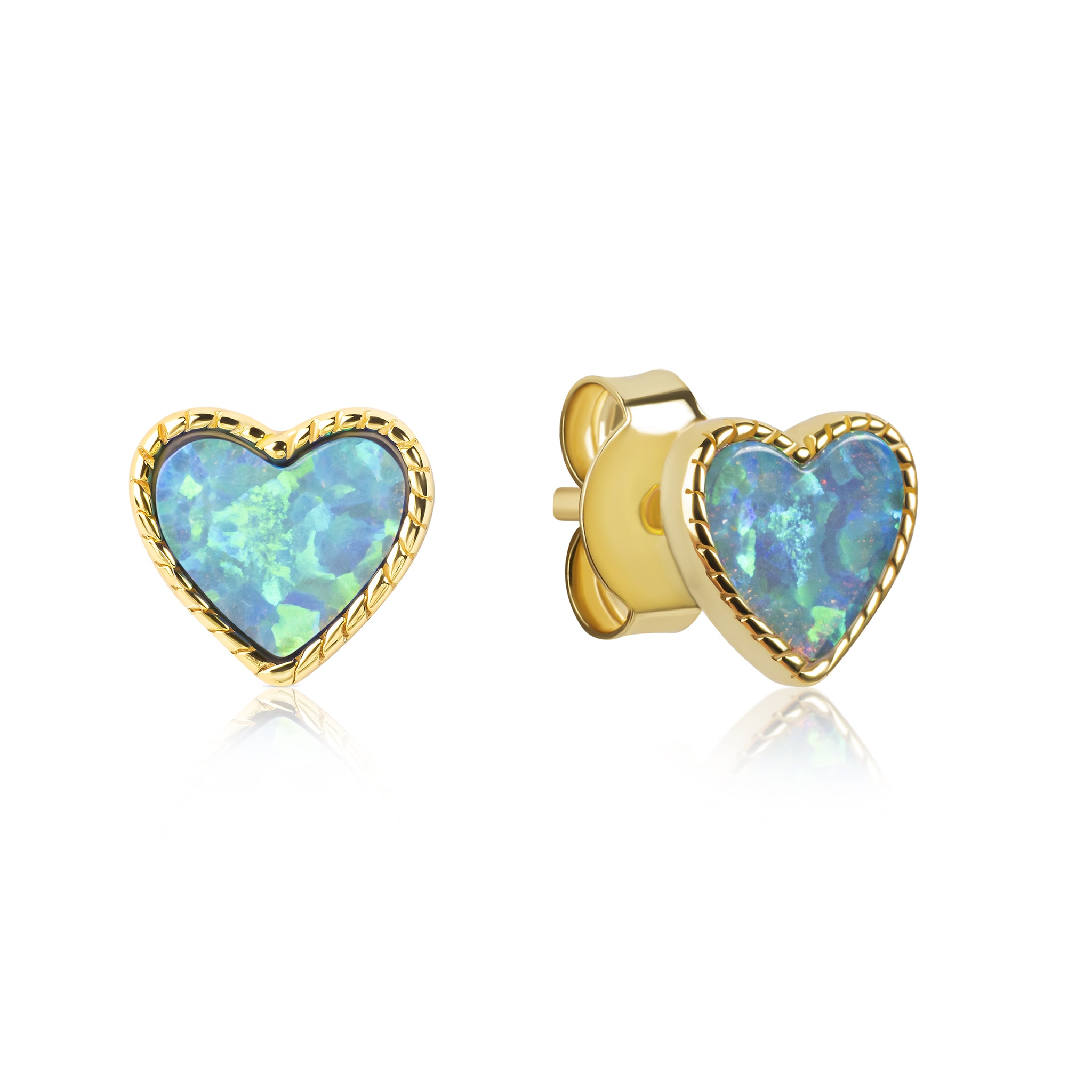Isabella Opal Heart Stud Earrings E369