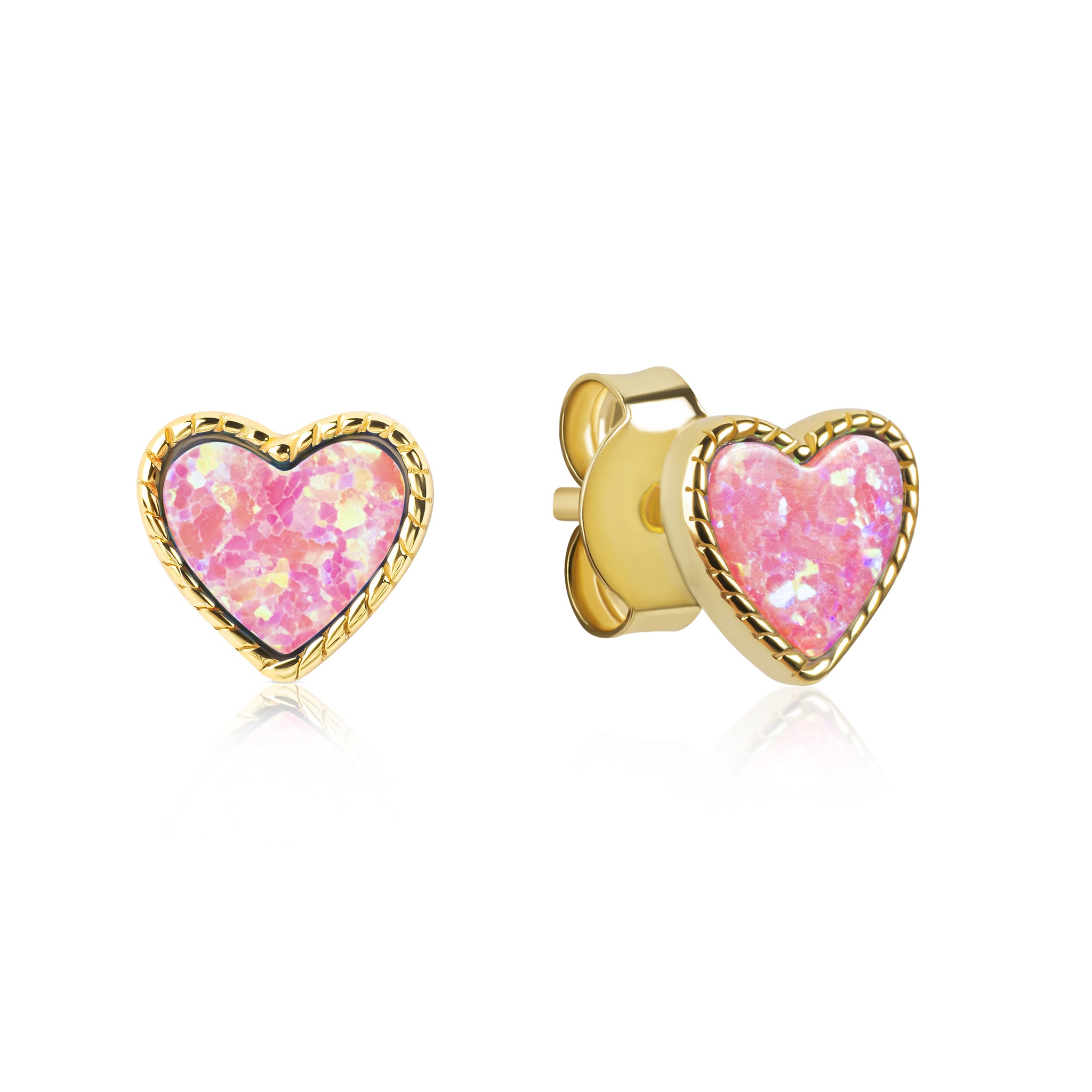 Isabella Opal Heart Stud Earrings E369