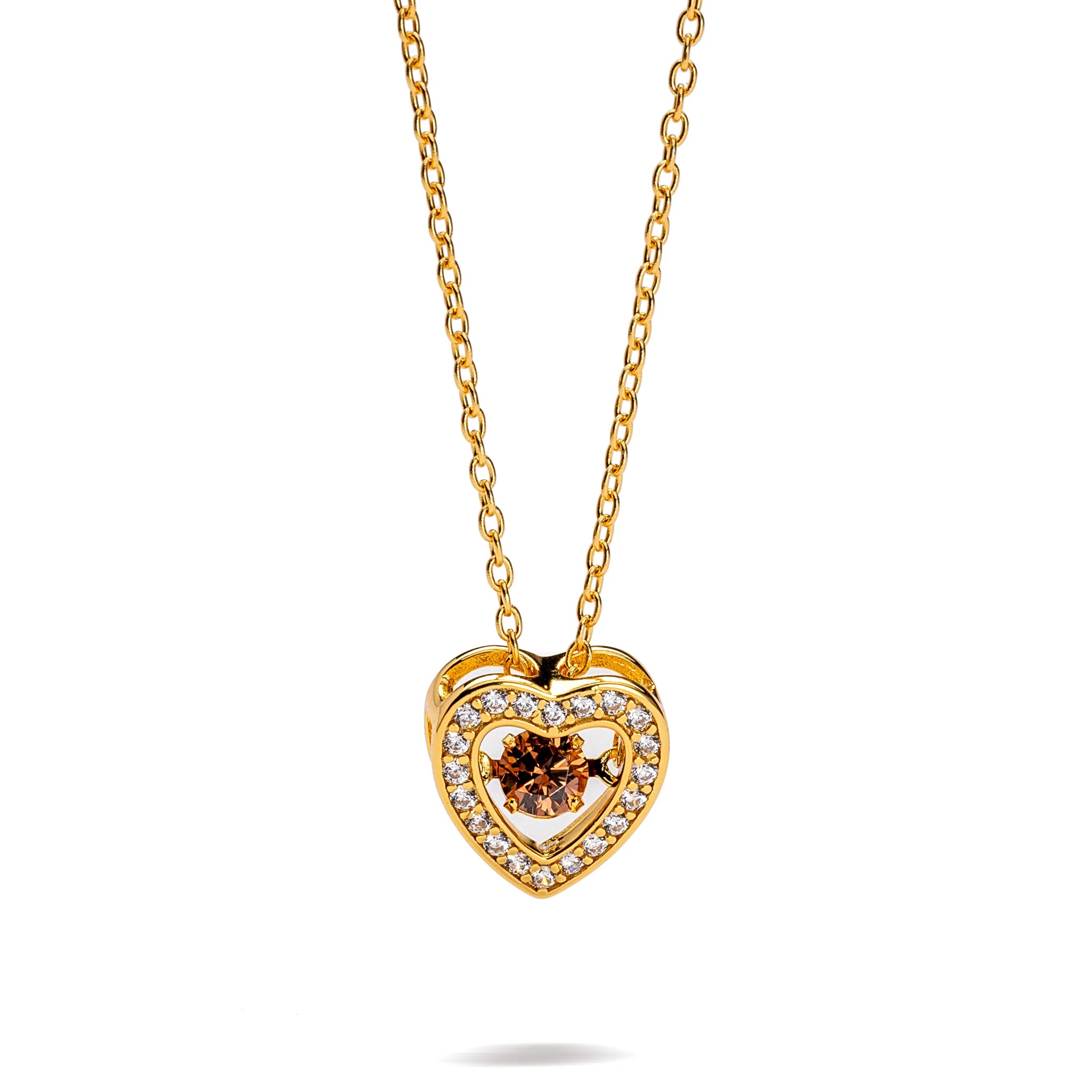 The Lieze Birth Stone Gold Plated Heart Necklace N303