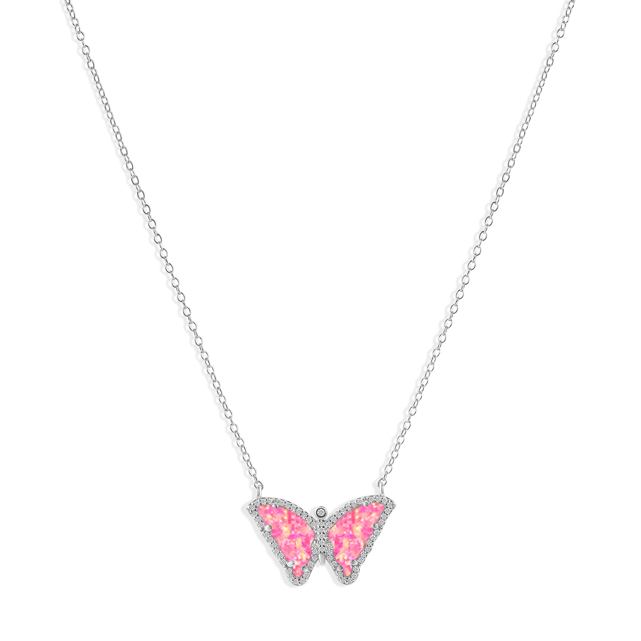 Isabella Classic Butterfly Necklace N315 in Sterling Silver