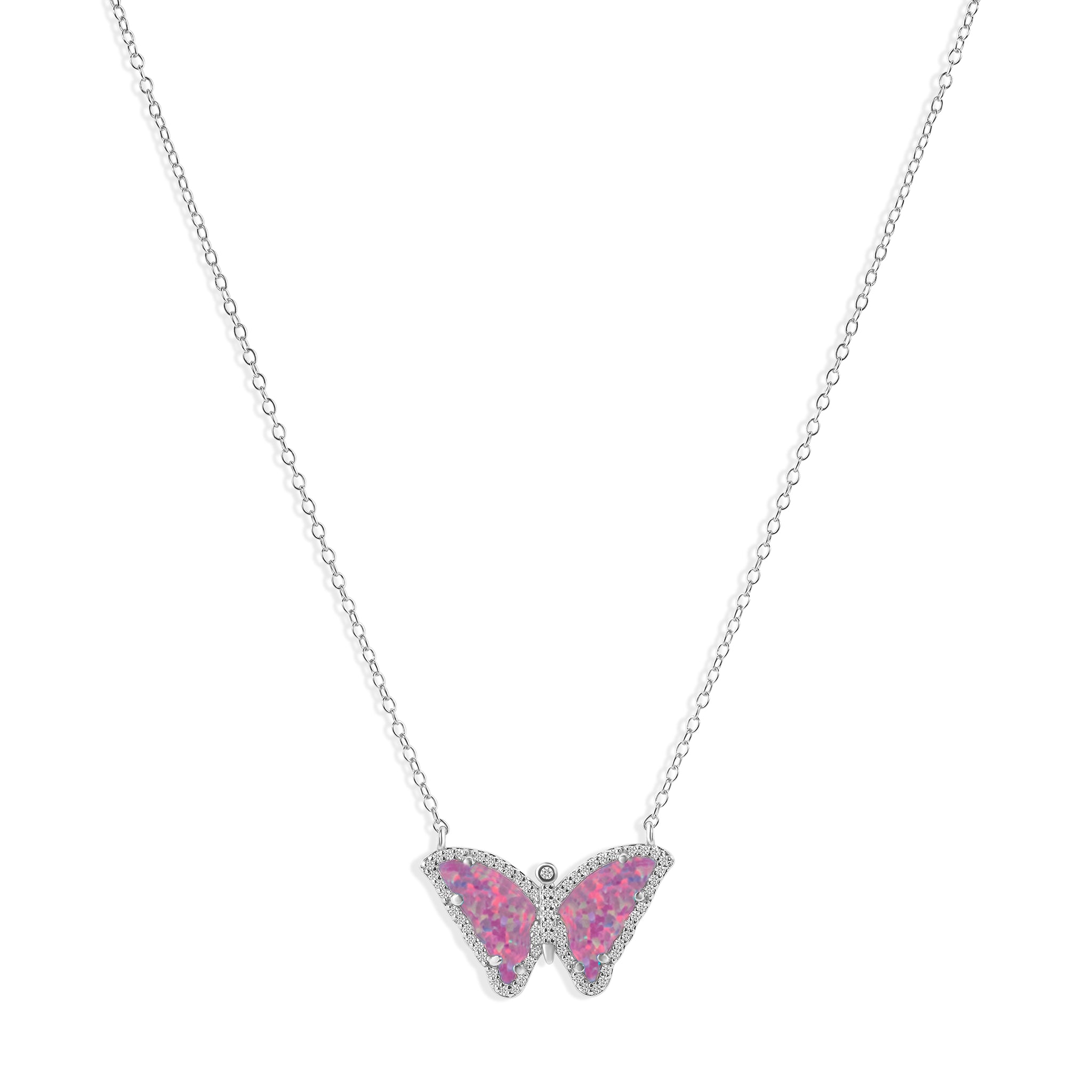 Isabella Classic Butterfly Necklace N315 in Sterling Silver