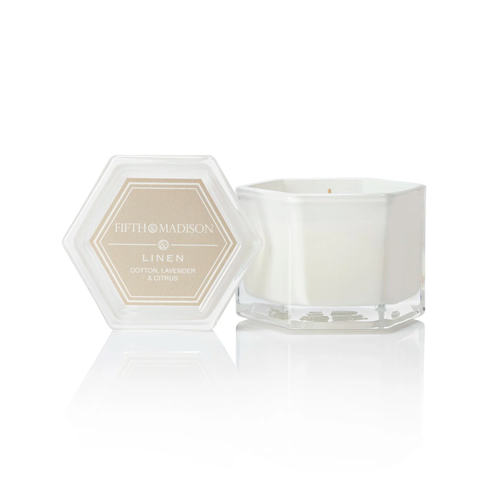 Linen Murray Hill Hexagon Candle