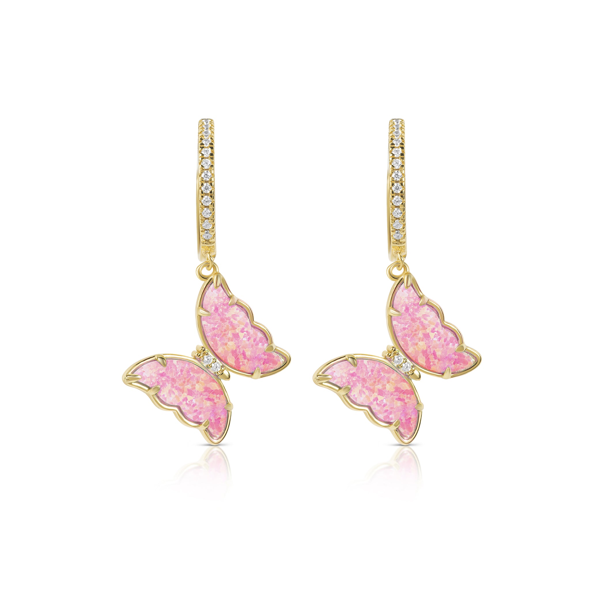 Isabella Opal Butterfly Drop Earrings E303