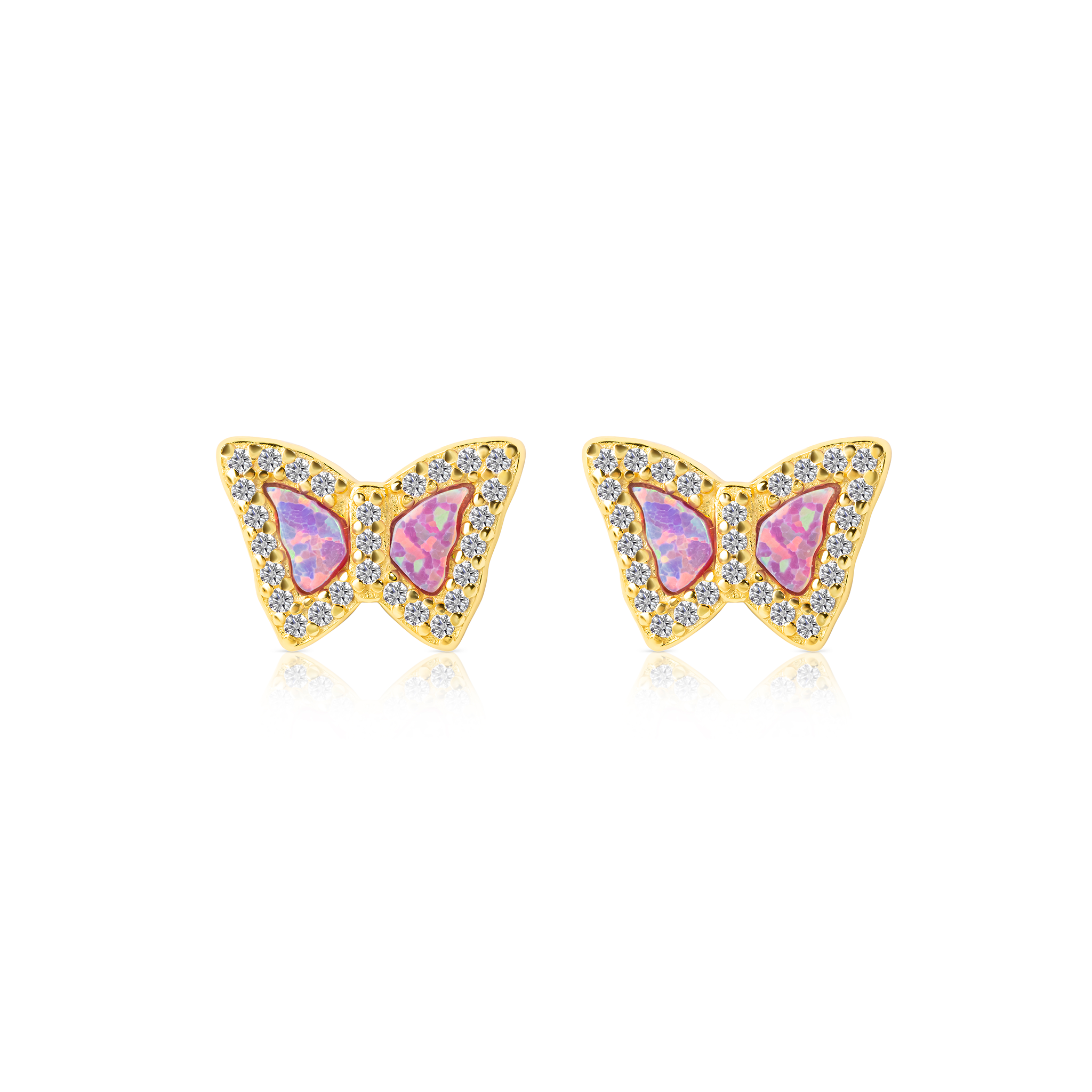 Isabella Stud Opal Butterfly Earrings E358