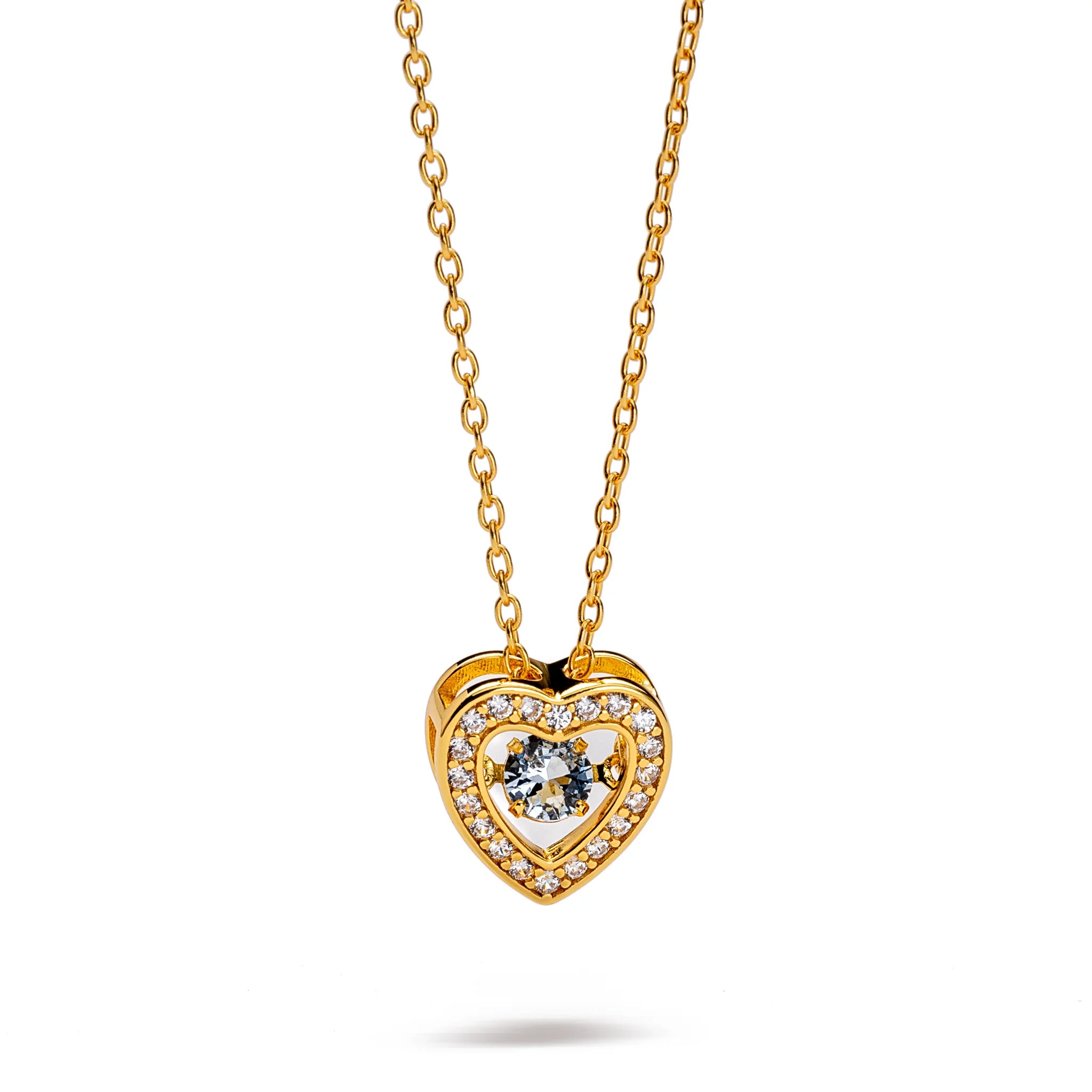 The Lieze Birth Stone Gold Plated Heart Necklace N303