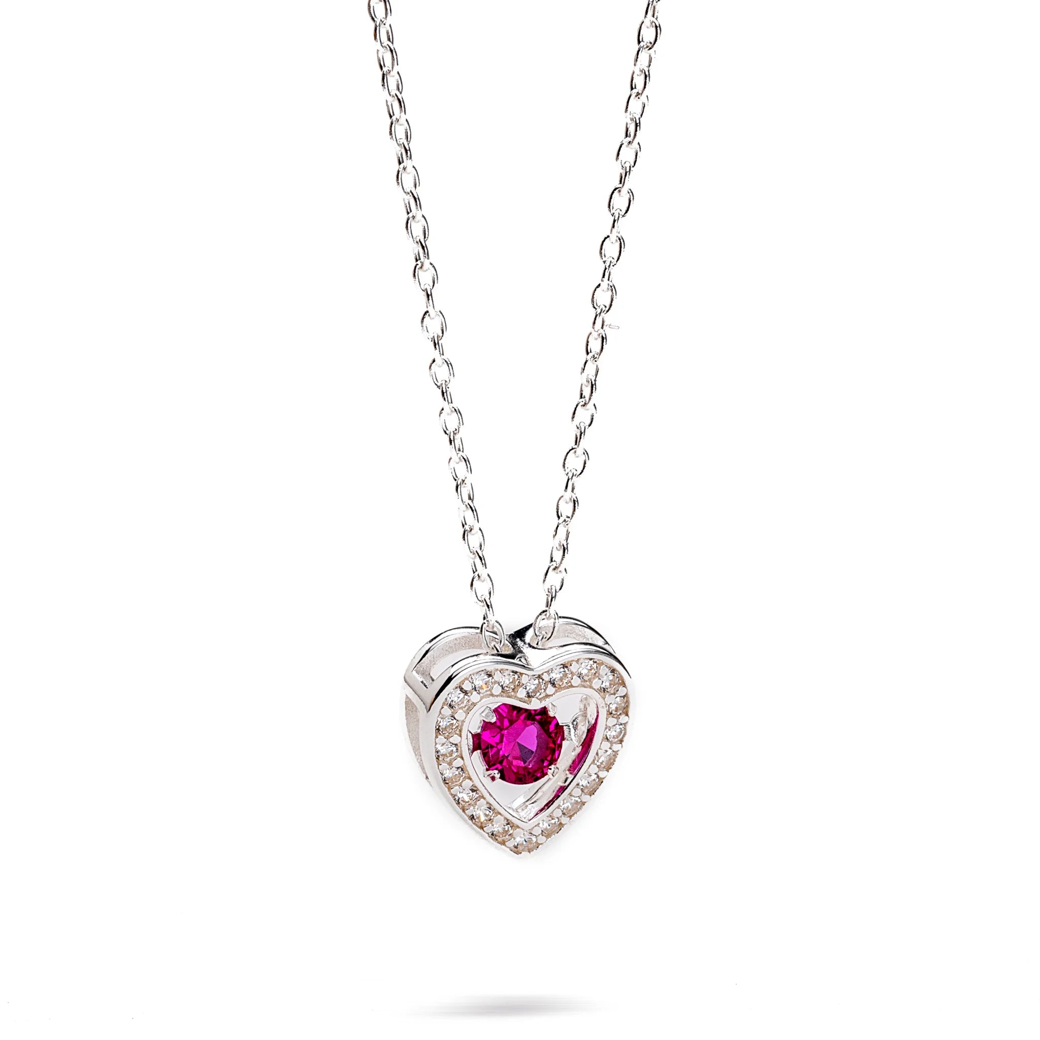 The Lieze Birth Stone Sterling Silver Heart Necklace N303