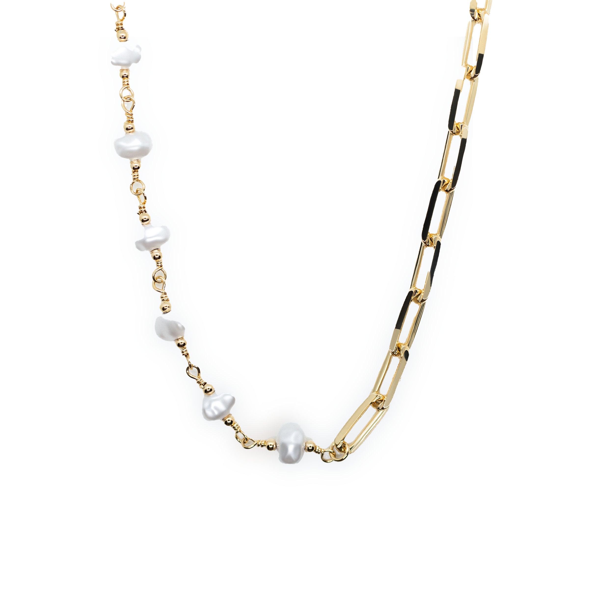 Miranda Pearl and Link Duo Necklace N300