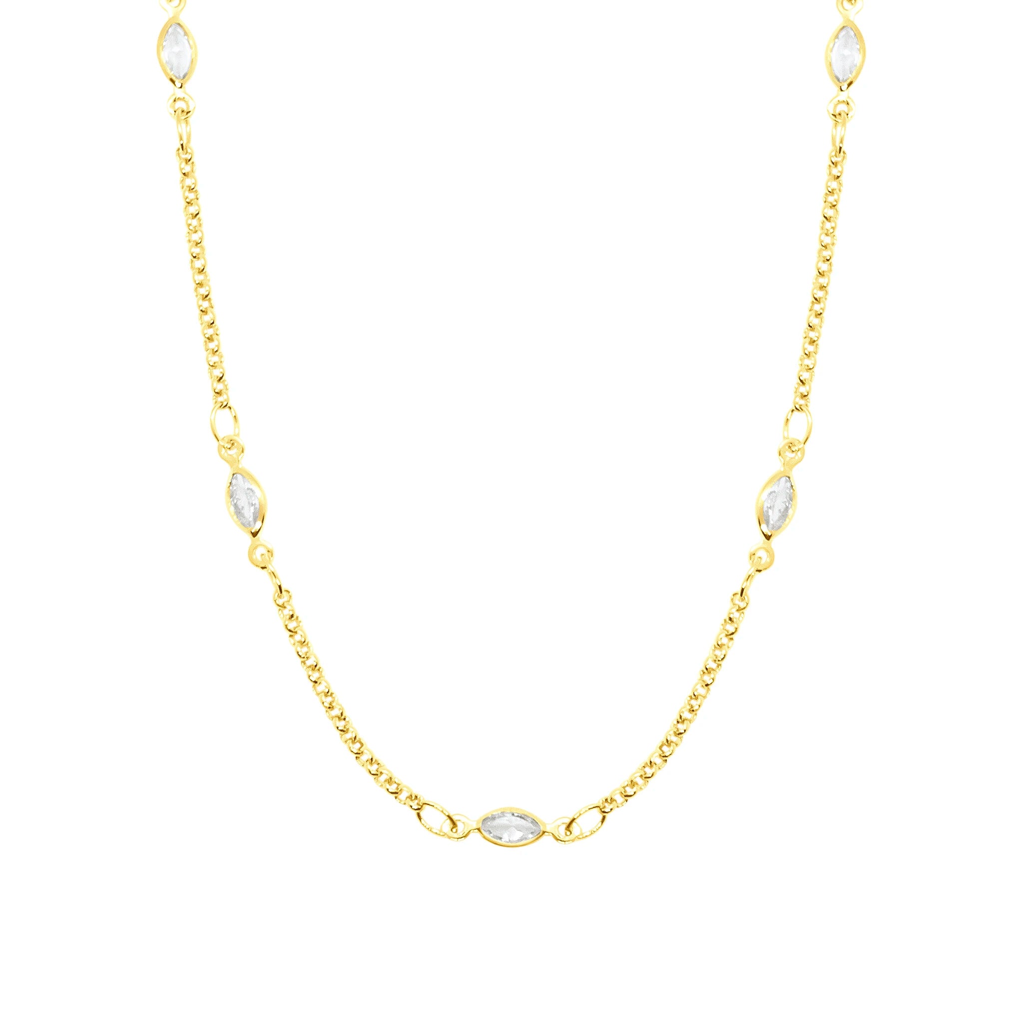 Peyton Floating CZ Oval Necklace N325