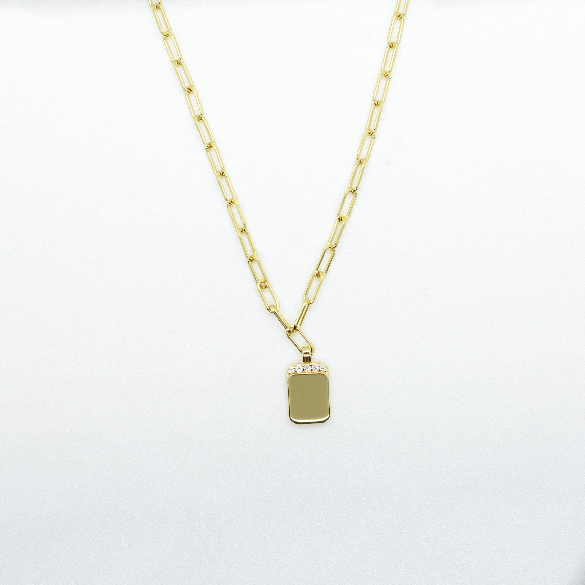 Taylor Charm with CZ Necklace N358