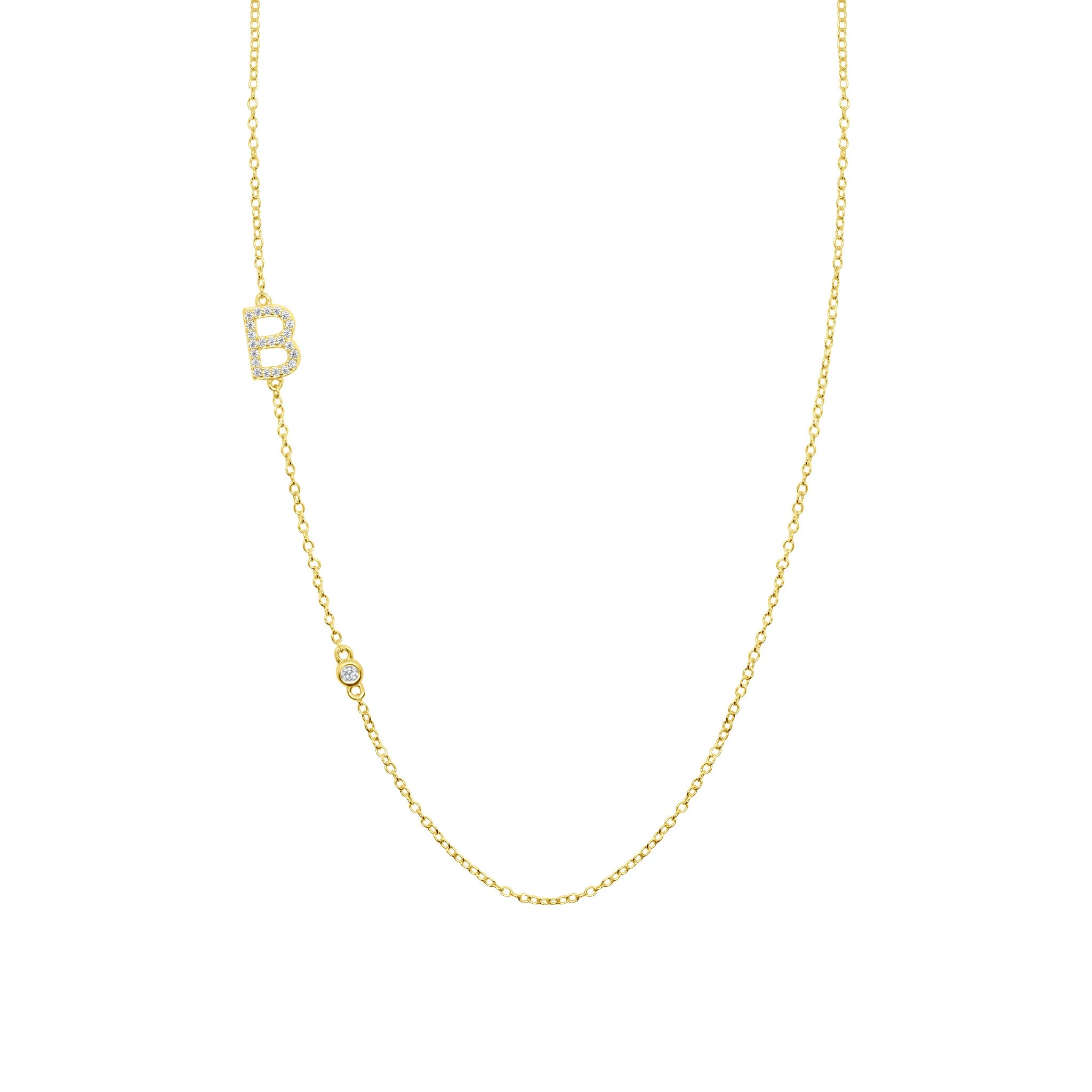 Riley CZ Monogram Necklace N372
