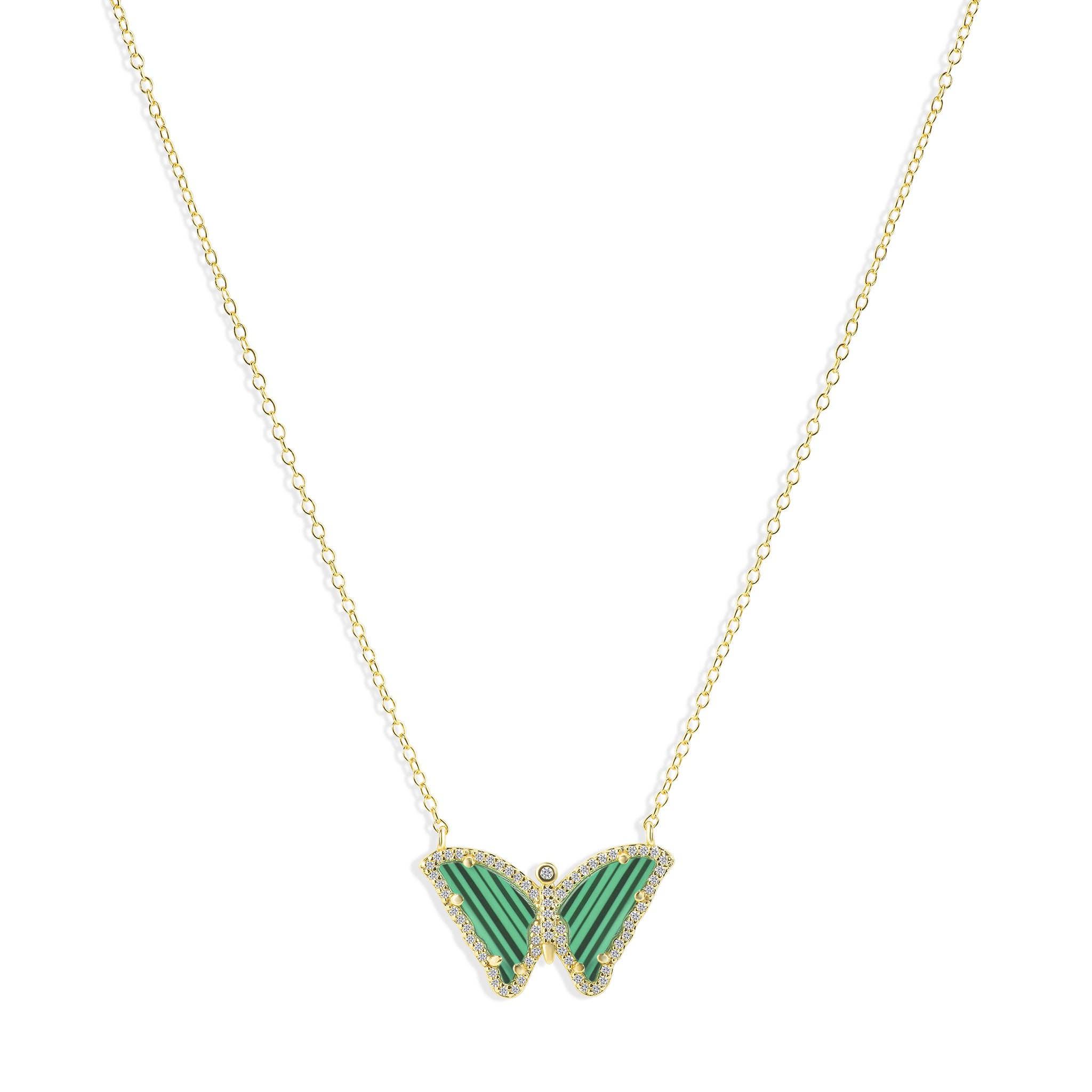 Kodi Malachite Butterfly Necklace N425