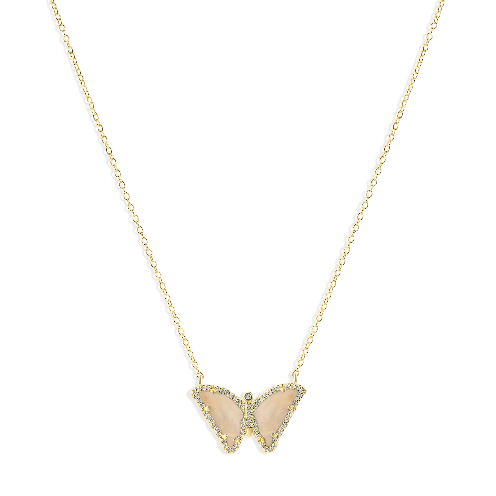 Paloma Butterfly Mother of Pearl Necklace N430
