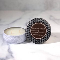 Heirloom Chestnut Chelsea Two Wick Travel Tin Candle